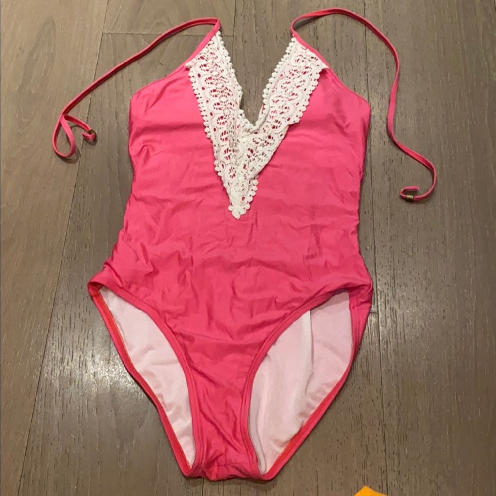 Ella Moss Pink Crochet One Piece sz M